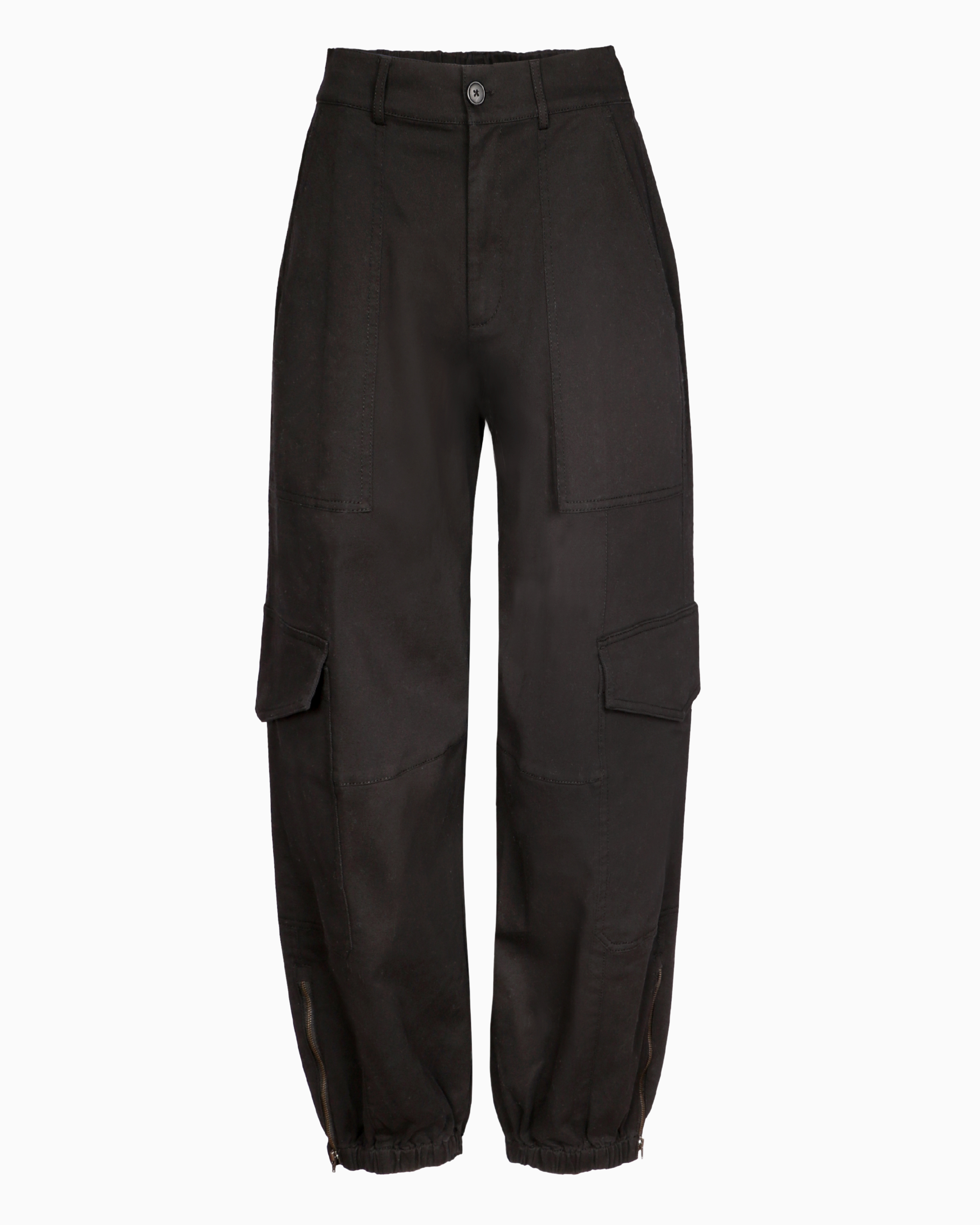 ATM Washed Cotton Twill Cargo Pant in Black