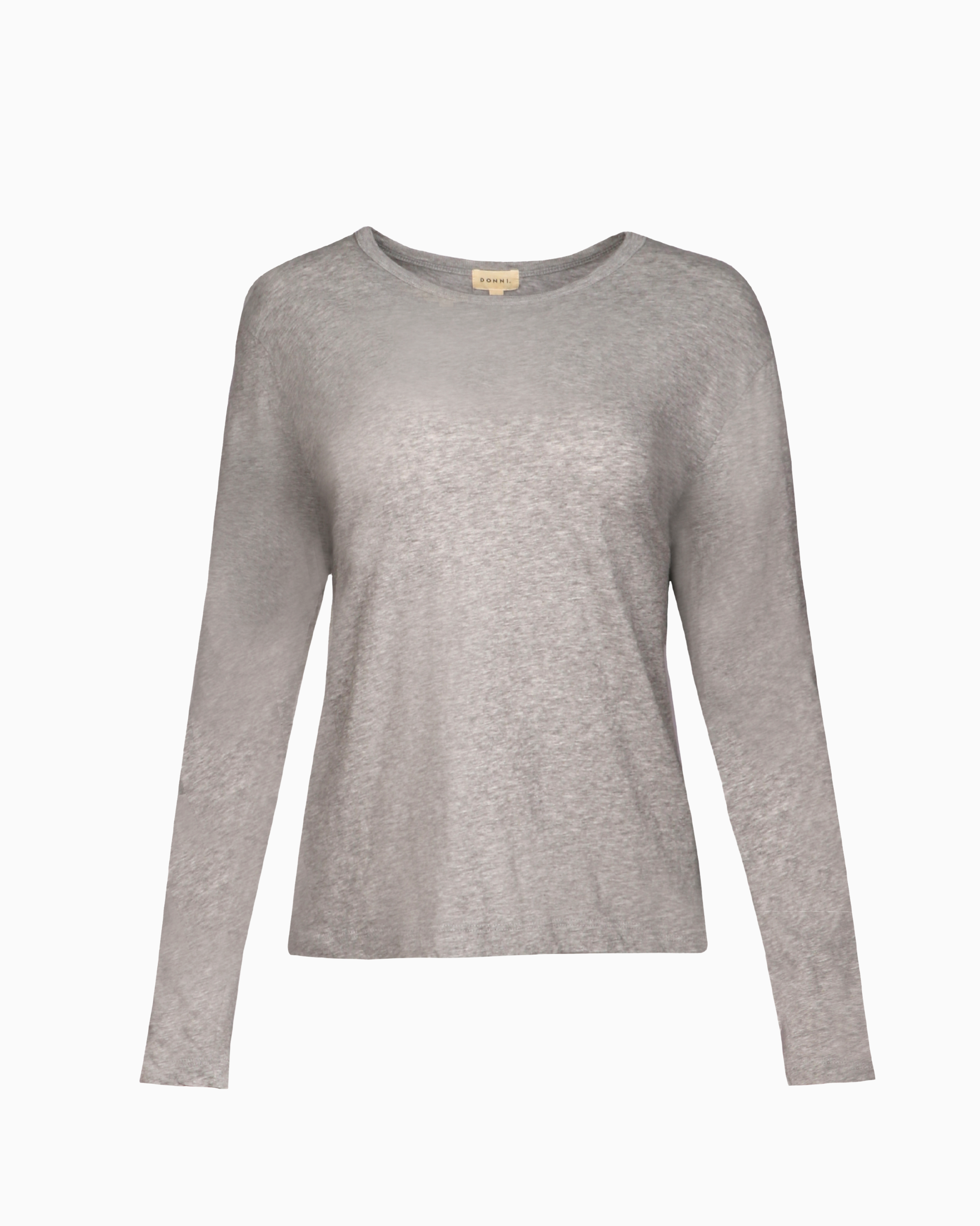 Donni Jersey Relaxed Long Sleeve Tee in Heather Grey