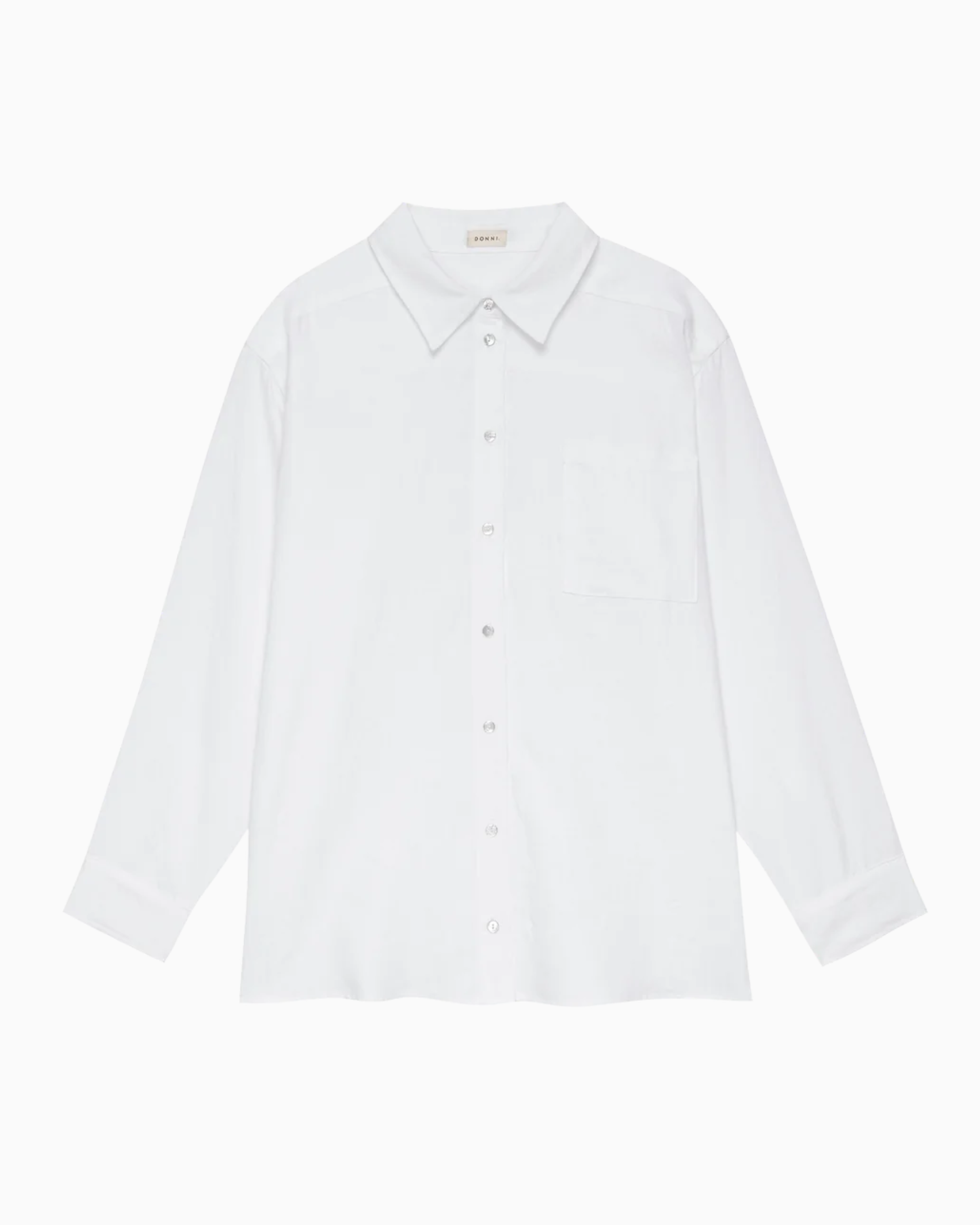 Donni Linen Relaxed Shirt in Powder