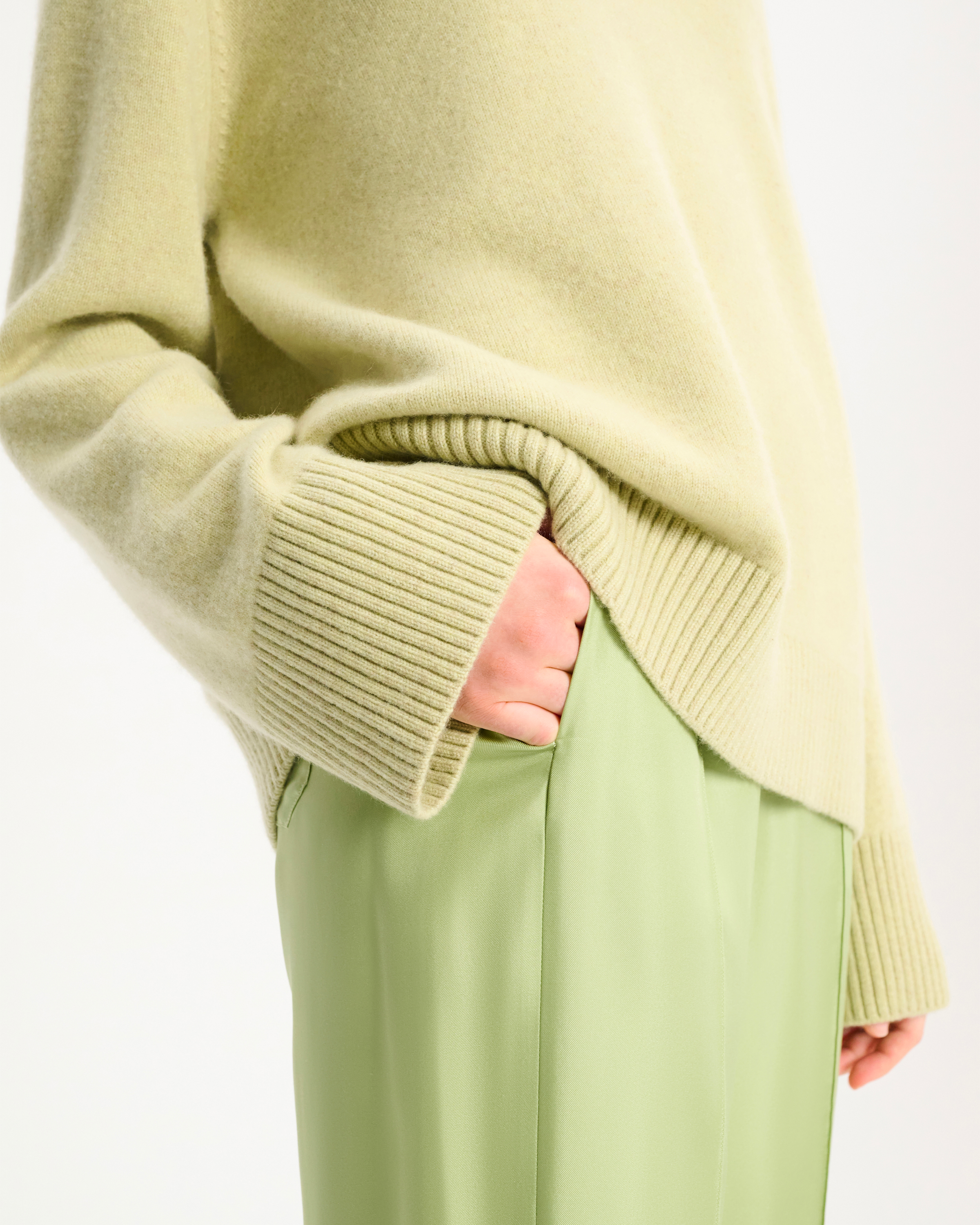 Dorothee Schumacher Luxury Comfort Pullover in Soft Lemon Green