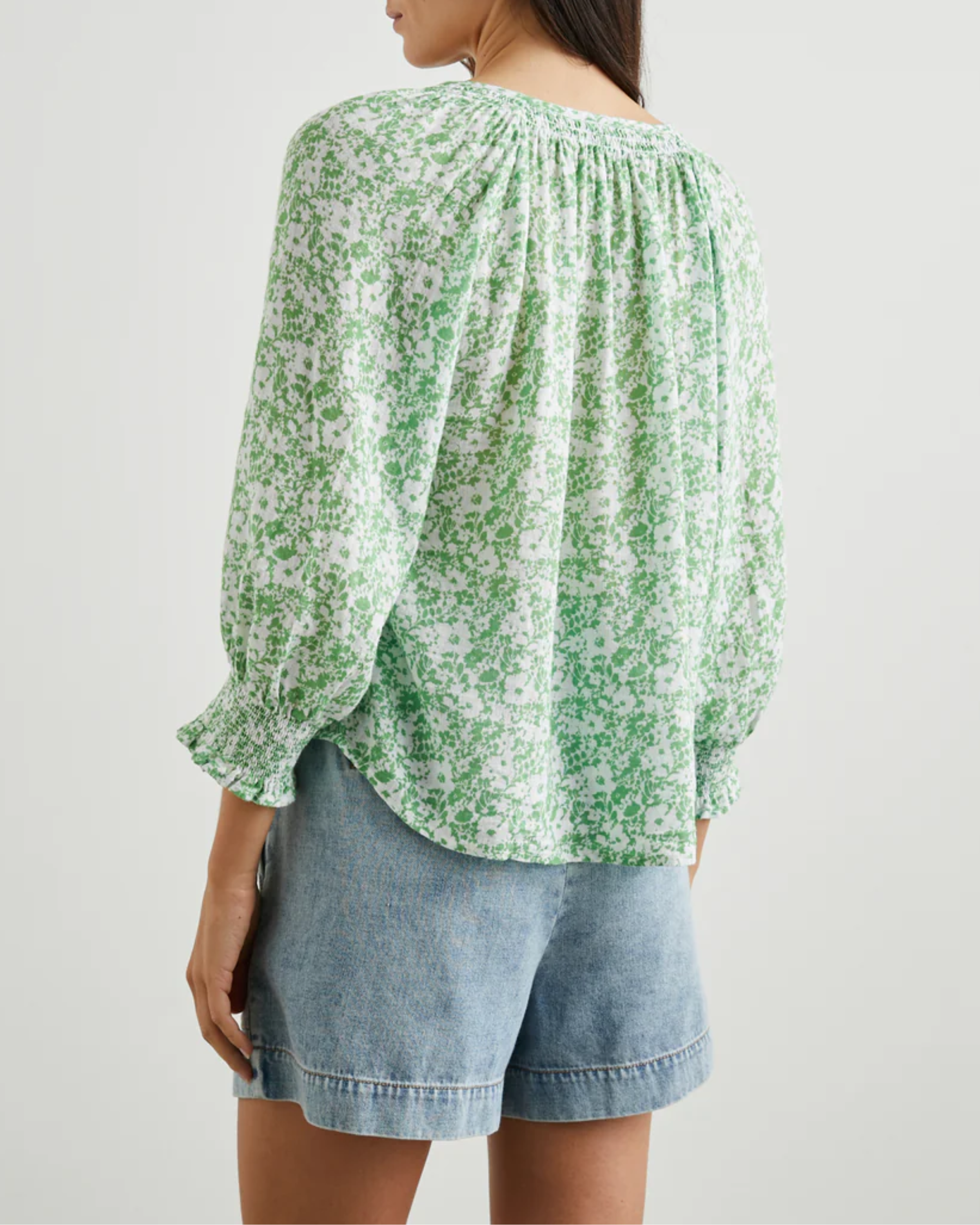 Rails Mariah Top in Green Texture Floral