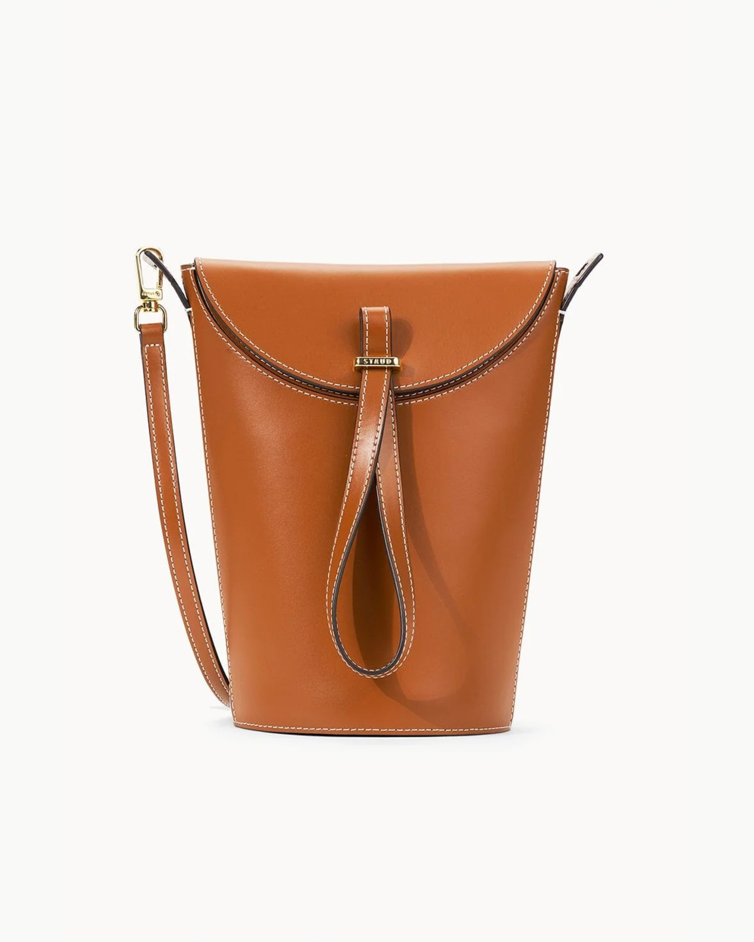 Staud Phoebe Convertible Bucket Bag in Tan