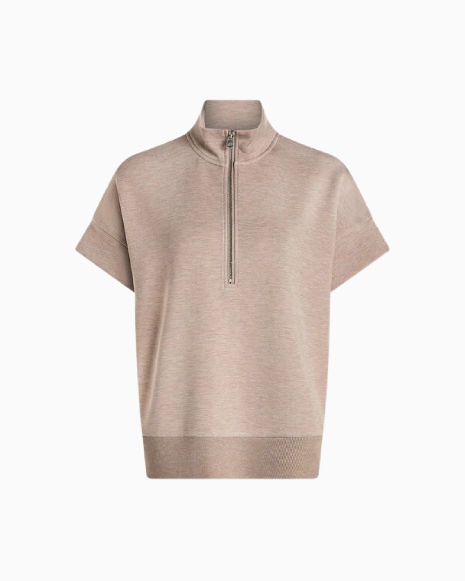 Varley Ritchie Short Sleeve Sweatshirt in Taupe Marl