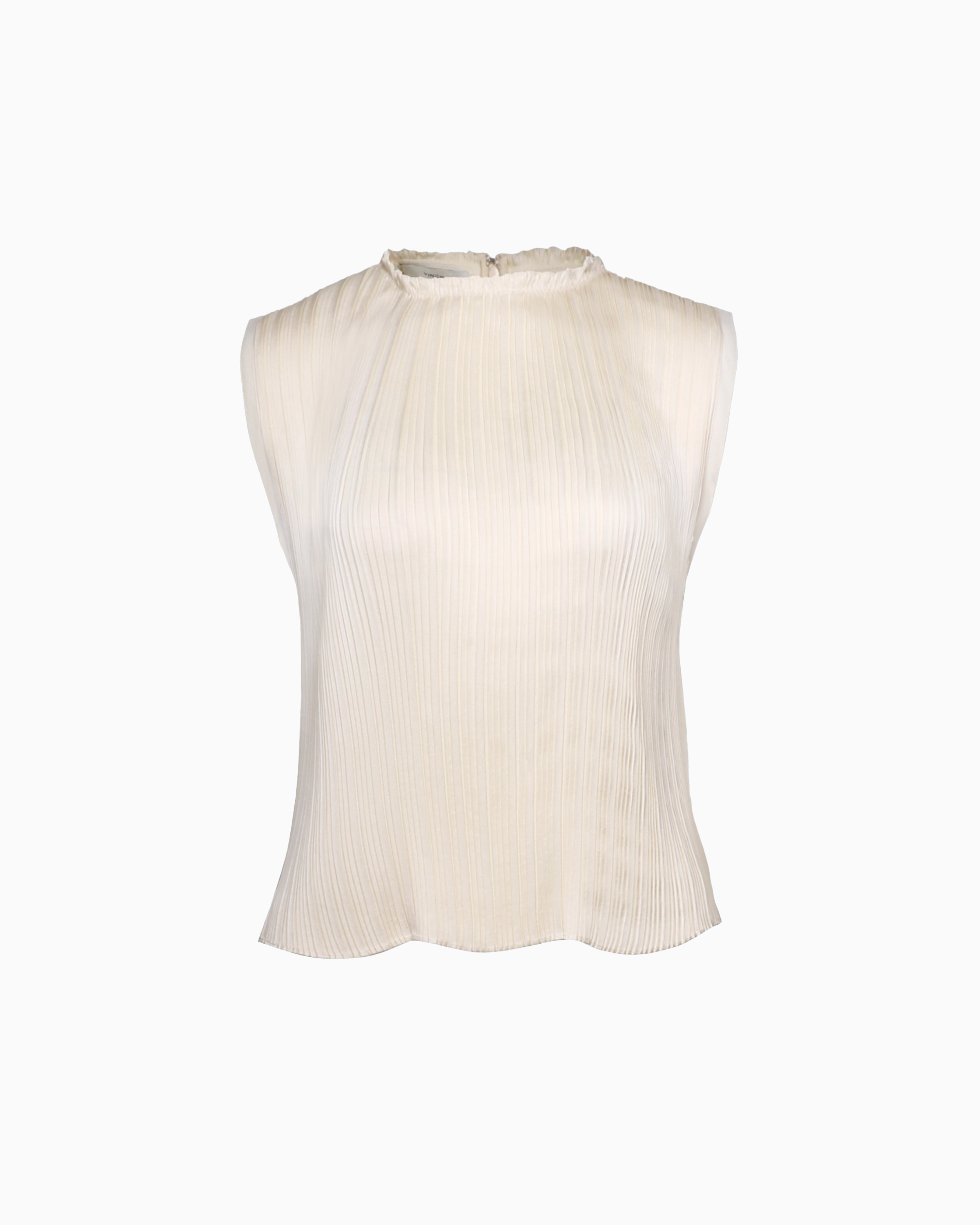 Vince Pleated Crew Neck Shell in Bell