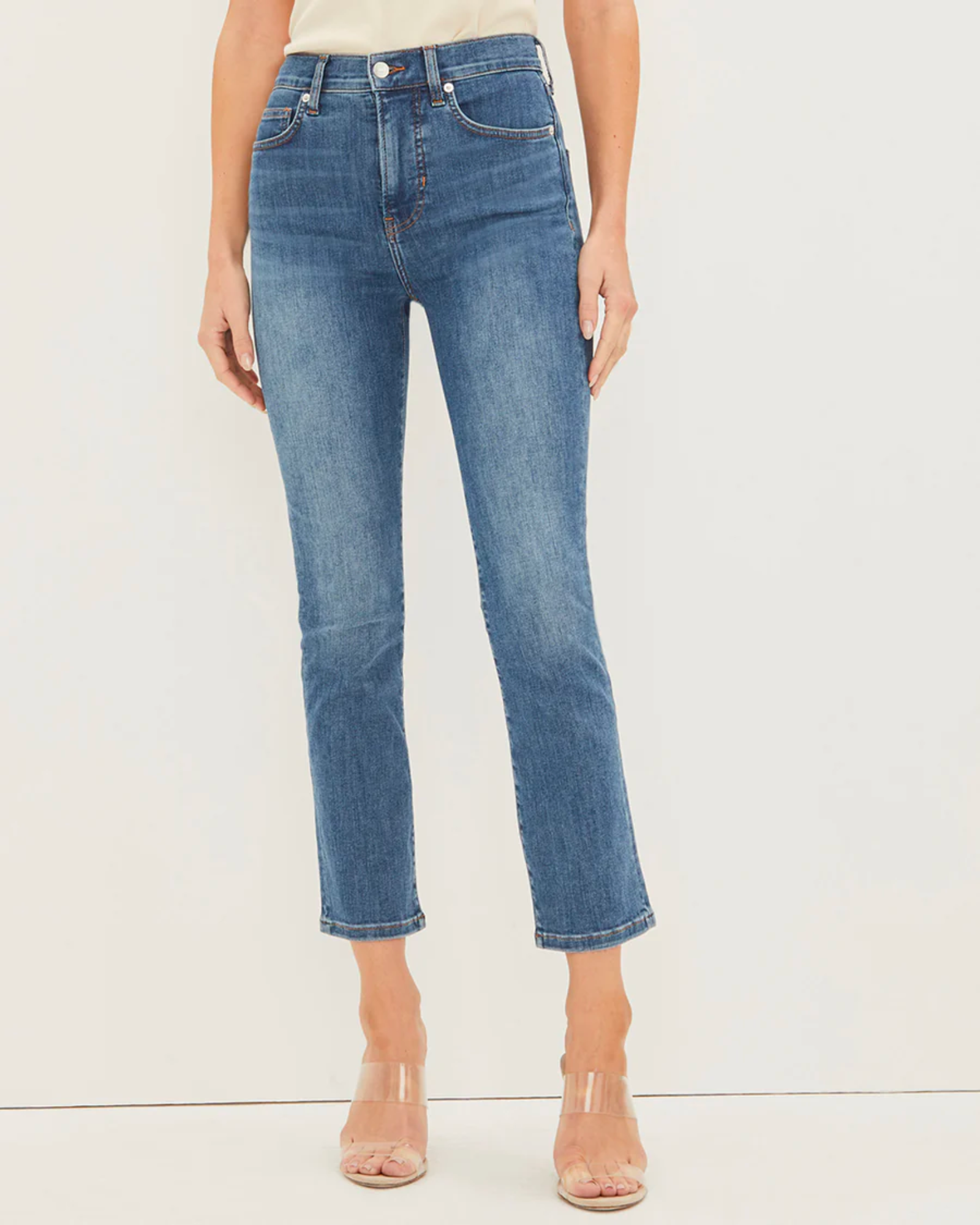 Shop Veronica Beard Carson High-Rise Stretch Flared Ankle Jeans