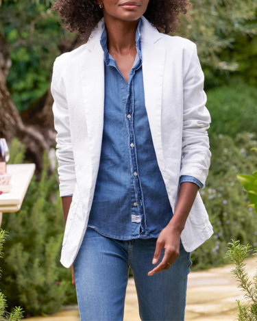 Frank & Eileen Dublin Blazer in White Linen