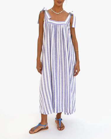 Clare V. Rosalie Dress in Purple Stripe