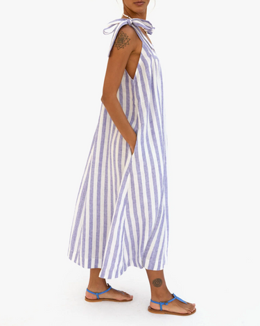 Clare V. Rosalie Dress in Purple Stripe