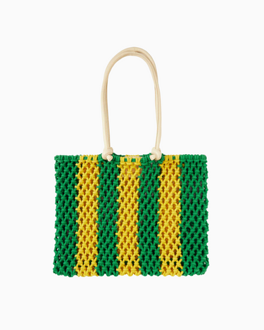 *PRE ORDER* Clare V. Sandy Bag in Emerald Yellow Stripe