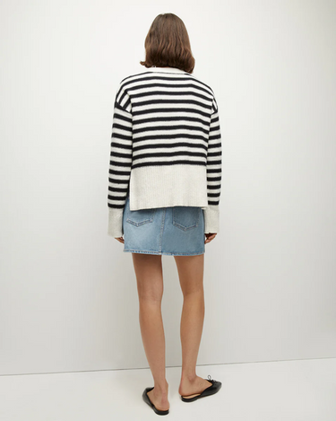 Veronica Beard Saylor Cardigan in Off White Black