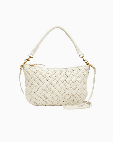 Clare V. Petit Moyen Messenger Bag in Cream Puffy Woven