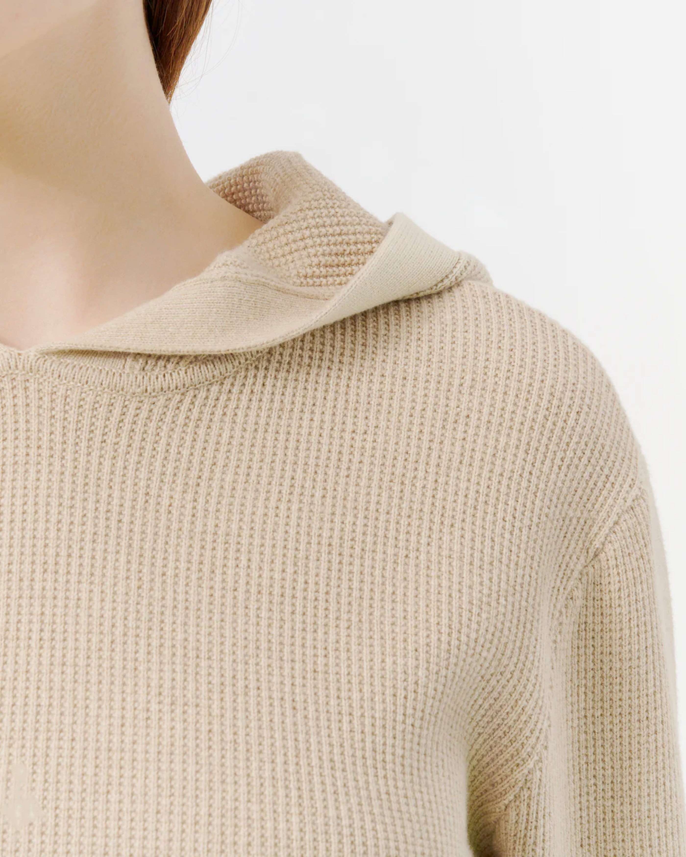 ATM Cotton Cashmere Long Sleeve Hoodie in Soft Fawn