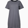 ATM Jersey Stripe T-Shirt Dress in Navy White