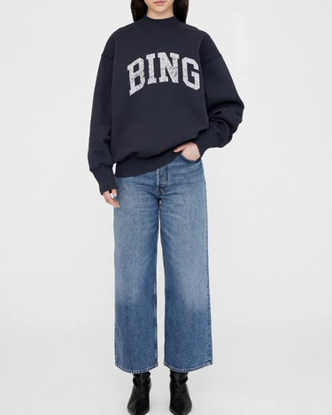 Anine Bing Bradie Sweatshirt Bing in Navy