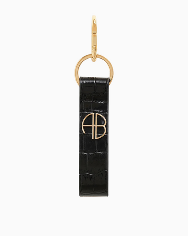 Anine Bing Cruise Key Chain in Black Embossed