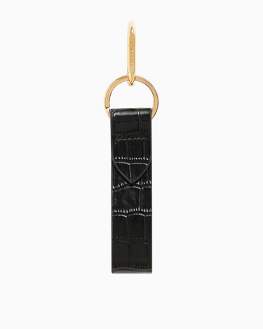 Anine Bing Cruise Key Chain in Black Embossed