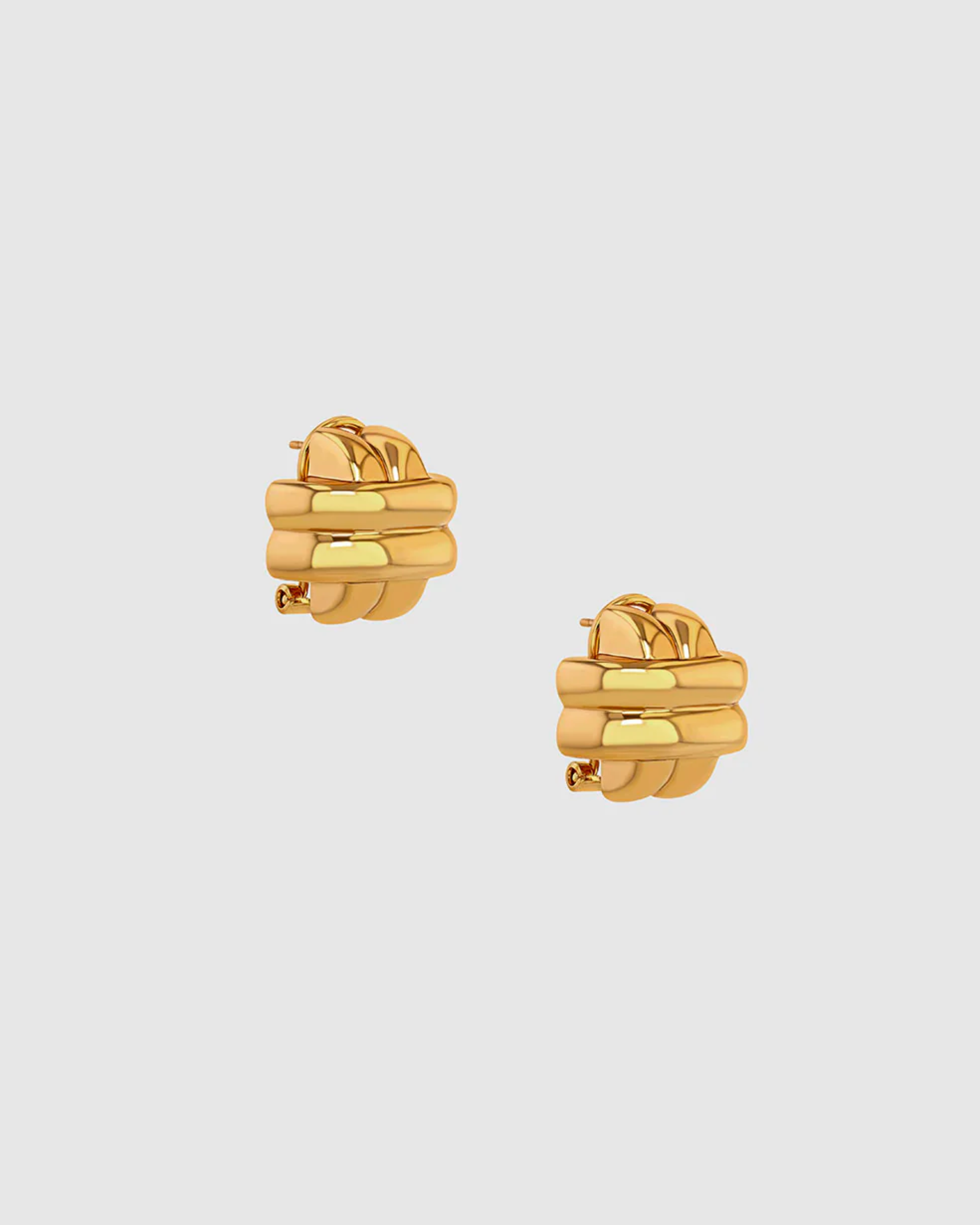 Anine Bing Double Cross Earrings in Gold