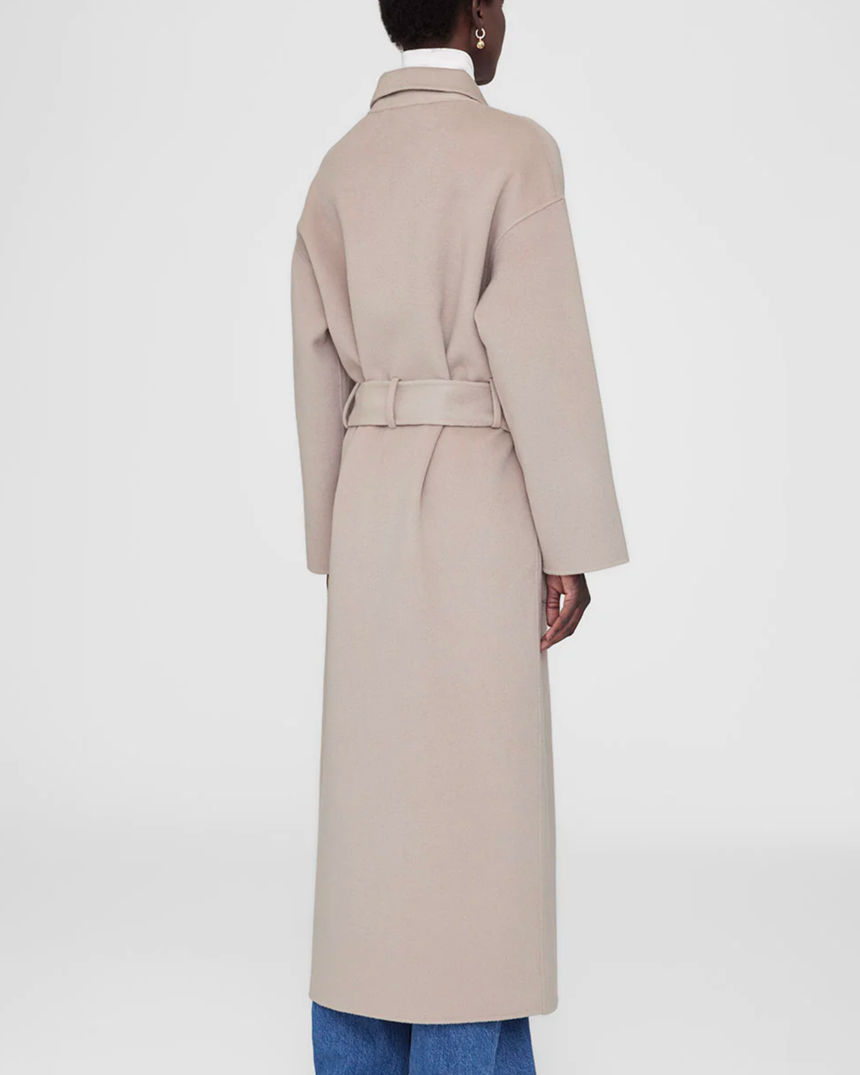 Anine Bing Dylan Maxi Coat in Taupe Cashmere