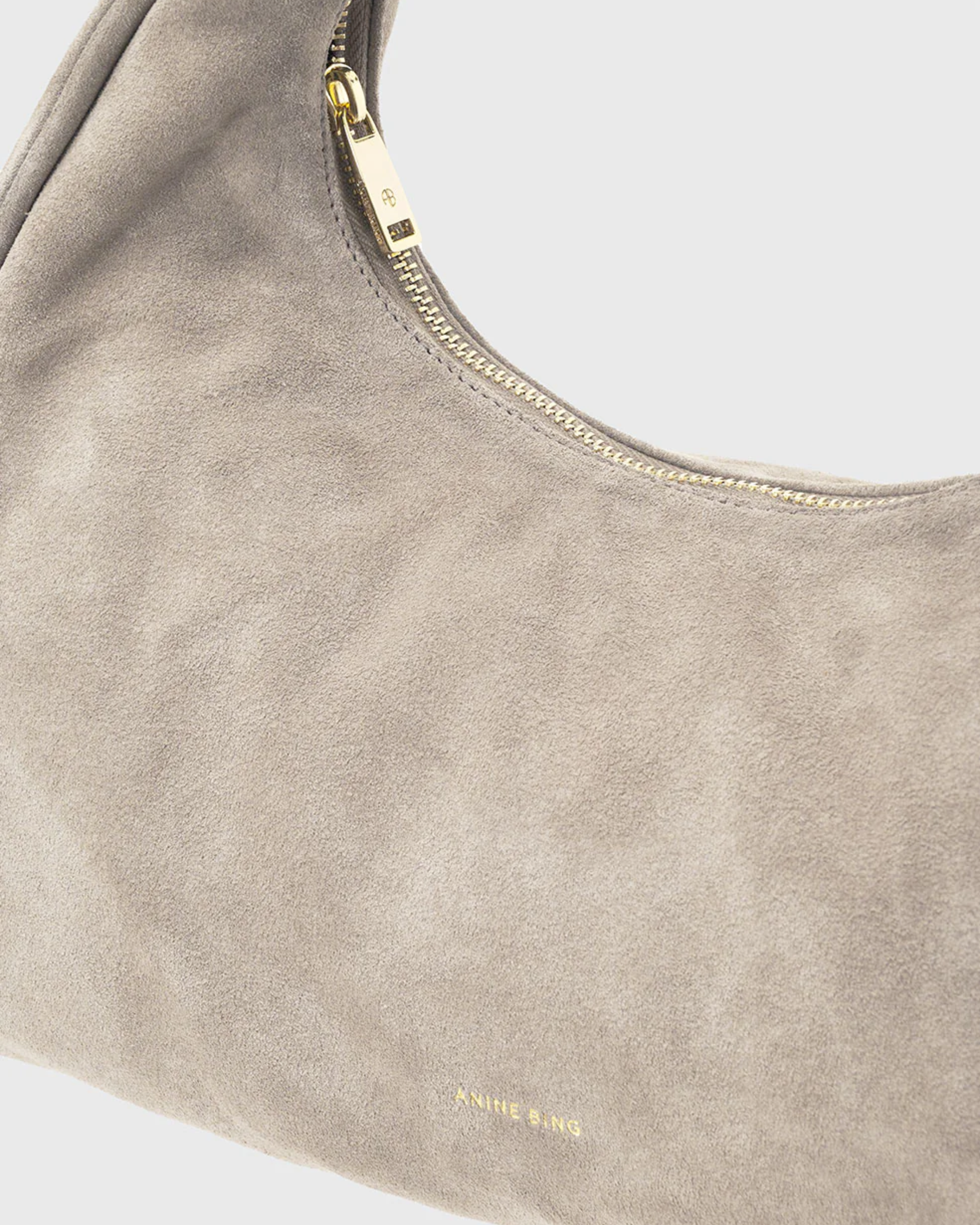 Anine Bing Grace Bag in Taupe Suede