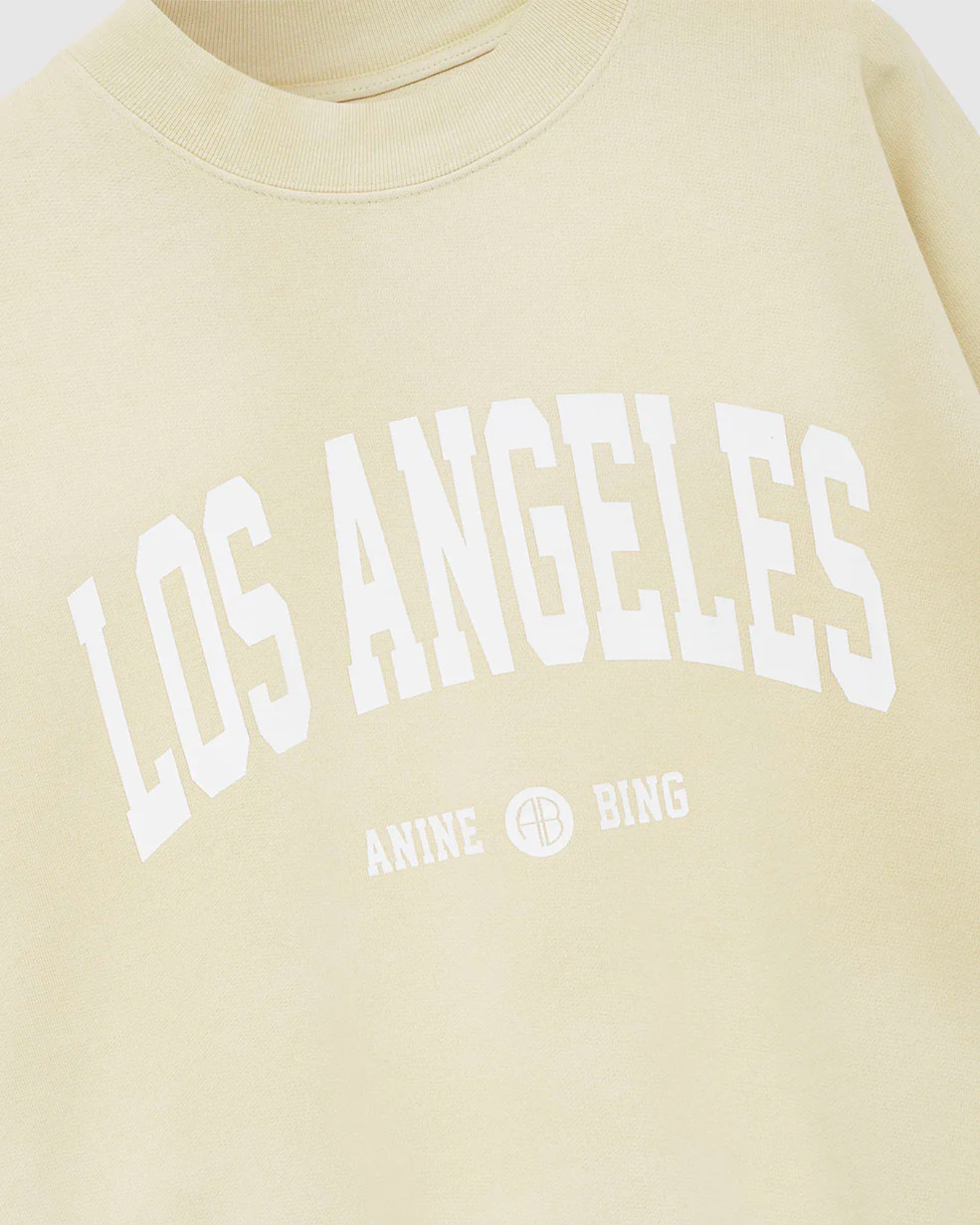 Anine Bing Jaci Los Angeles Sweatshirt in Washed Faded Yellow