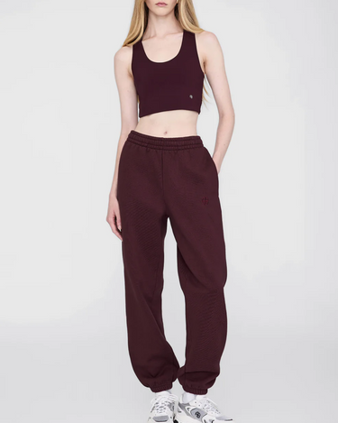 Anine Bing Karter Jogger in Dark Burgundy Red