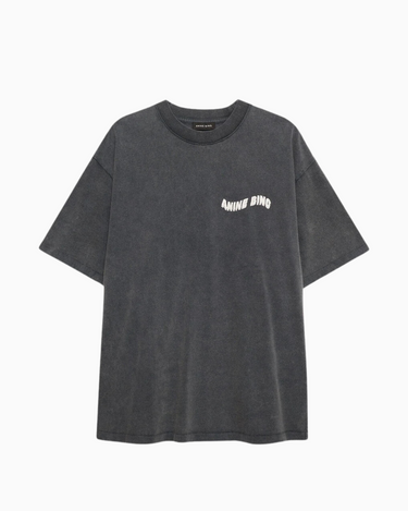 Anine Bing Kent Tee Love in Washed Black