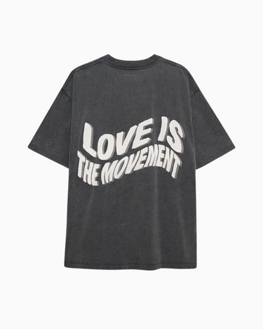 Anine Bing Kent Tee Love in Washed Black