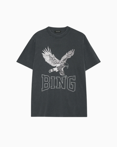 Anine Bing Lili Tee Retro Eagle in Washed Black