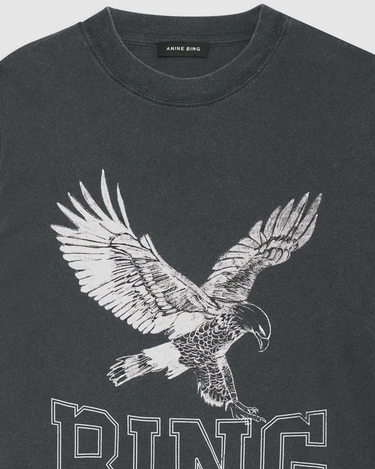 Anine Bing Lili Tee Retro Eagle in Washed Black