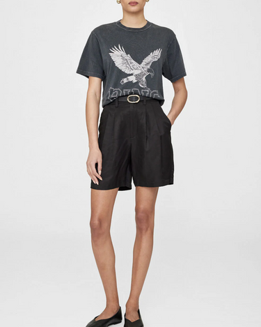 Anine Bing Lili Tee Retro Eagle in Washed Black