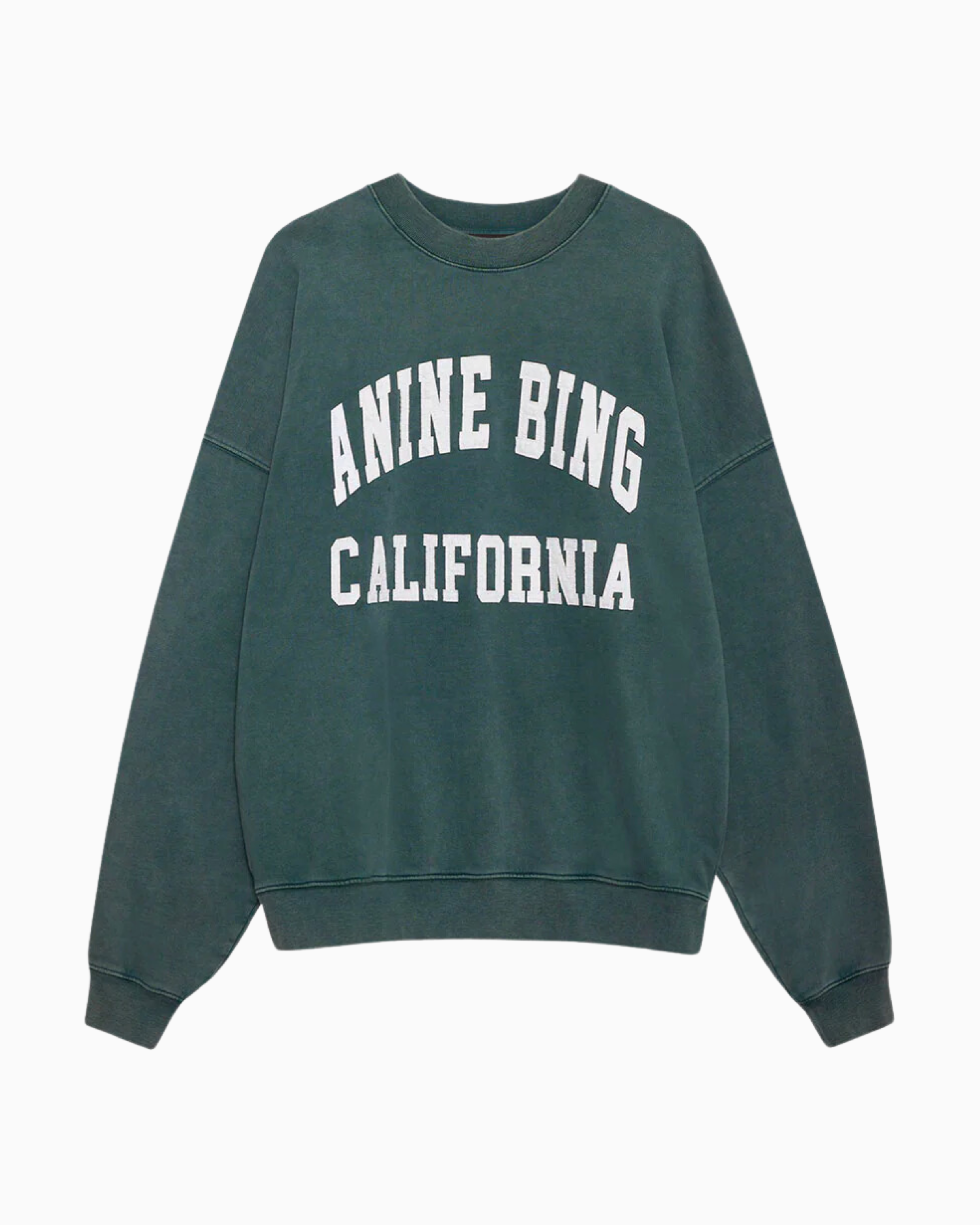Anine Bing Miles Sweatshirt in Washed Dark Sage