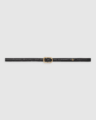 Anine Bing Mini Mara Belt in Black Embossed