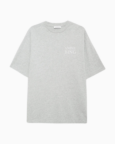 Anine Bing Myers Tee Serif NY in Washed Heather Grey