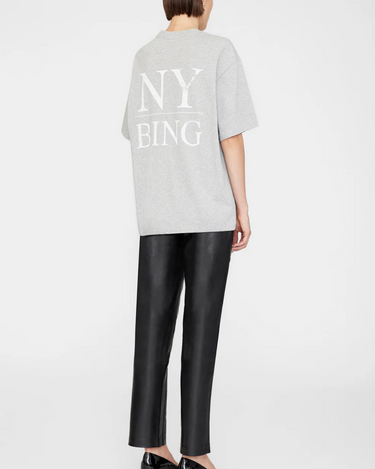 Anine Bing Myers Tee Serif NY in Washed Heather Grey