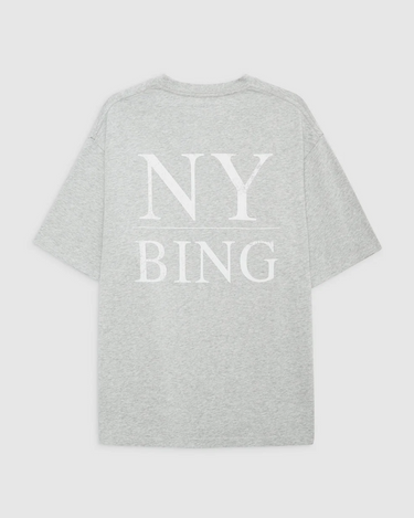 Anine Bing Myers Tee Serif NY in Washed Heather Grey