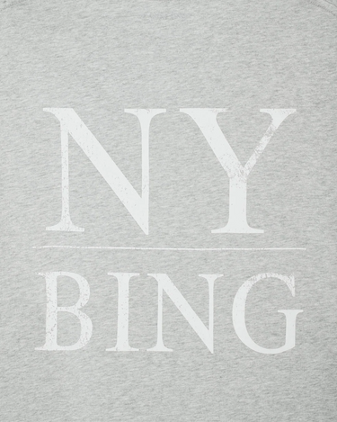 Anine Bing Myers Tee Serif NY in Washed Heather Grey