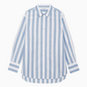 Anine Bing Plaza Shirt in White and Blue Stripe