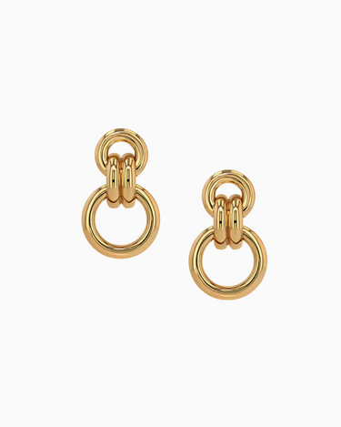 Anine Bing Round Link Drop Earring in Gold