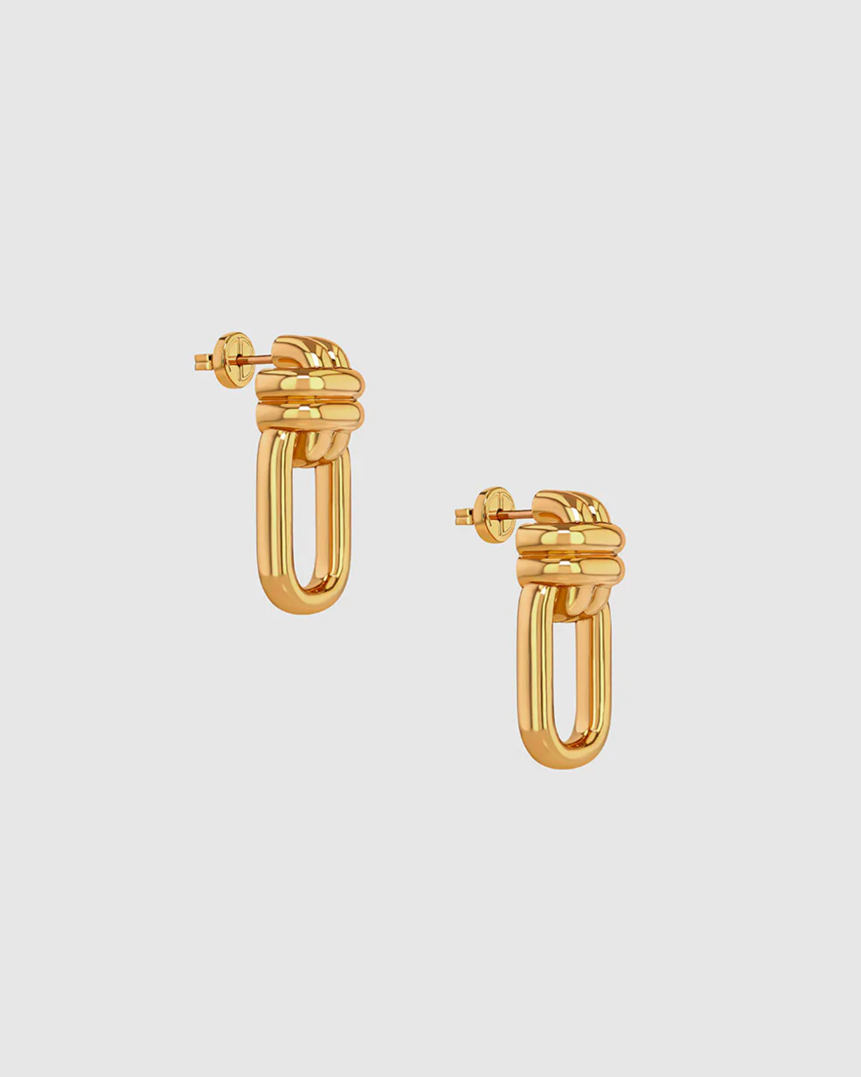 Anine Bing Signature Link Double Cross Earrings in Gold