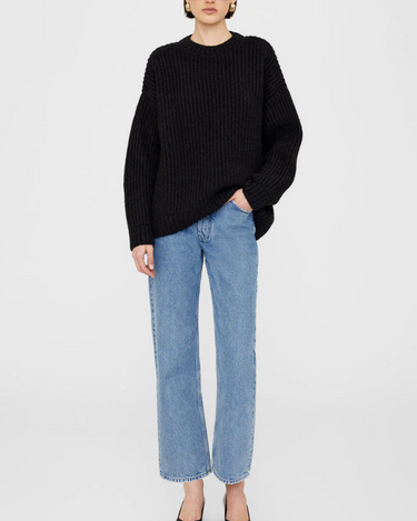 Anine Bing Sydney Crew Sweater in Black