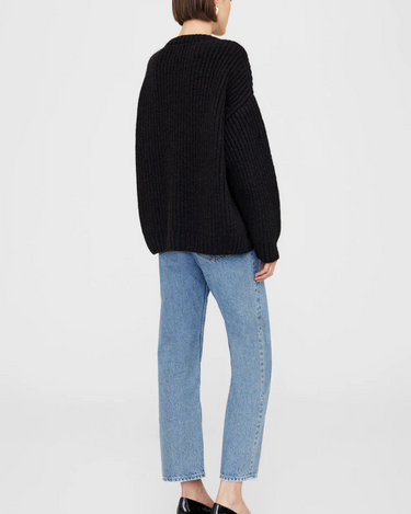 Anine Bing Sydney Crew Sweater in Black