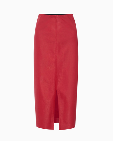 Brochu Walker Esme Vegan Leather Skirt in Crimson