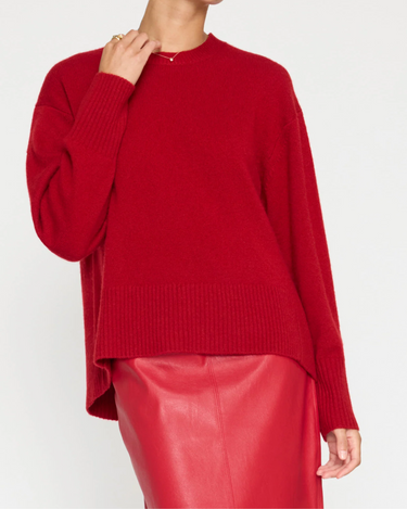 Brochu Walker Onda Crewneck Sweater in Crimson