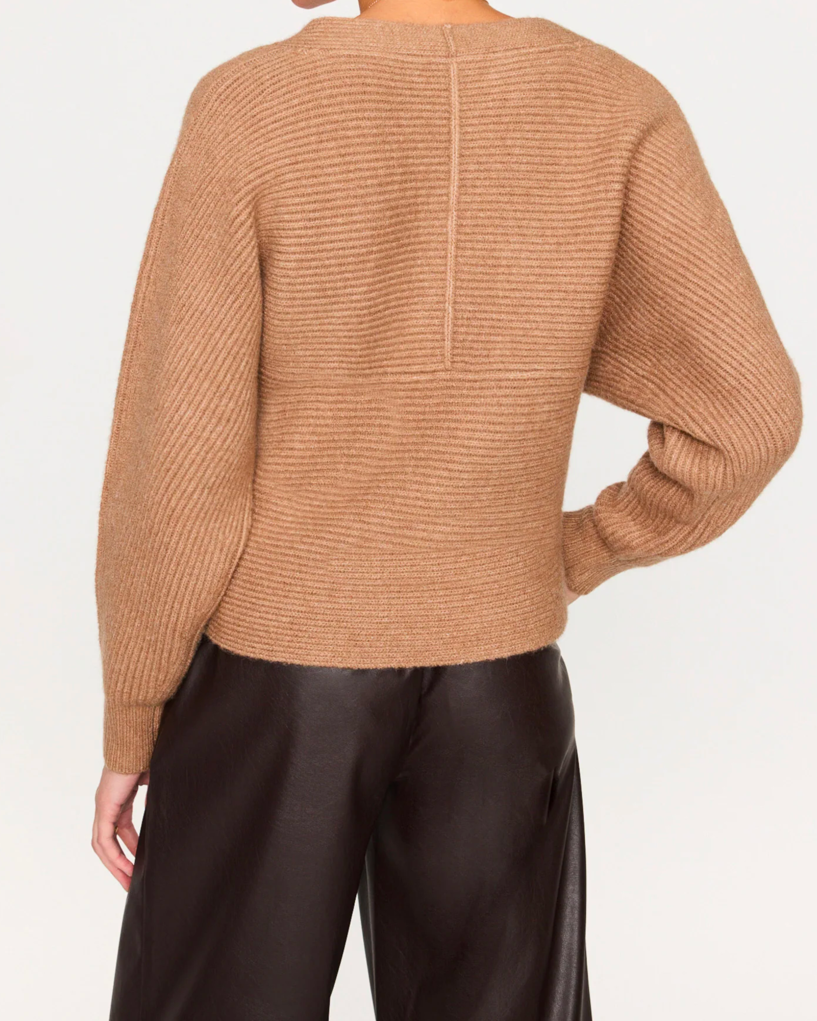 Brochu Walker Wrap Front Sweater in Camel Melange