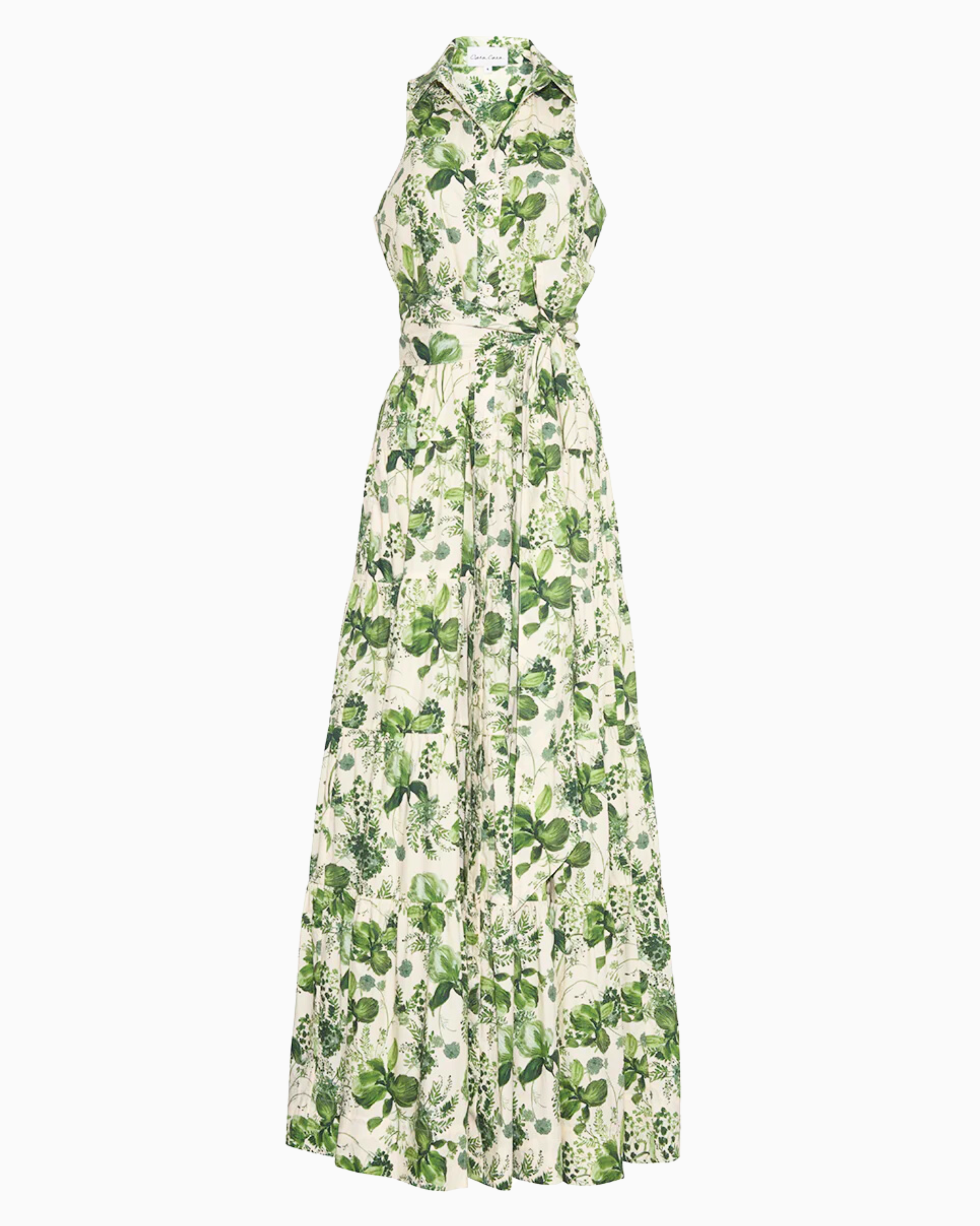 Cara Cara Adriana Dress in Olive Hanging Orchids