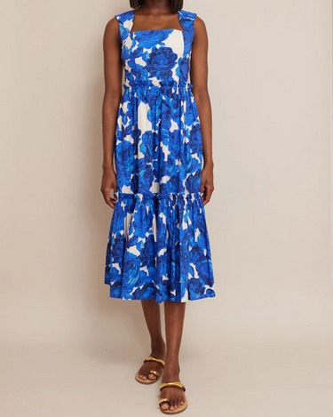 Cara Cara Claire Dress in Floral Garden Blue