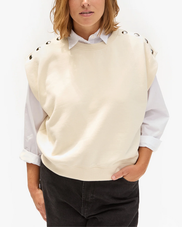 Clare V Le Vest in Cream Studs