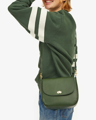 Clare V Turnlock Louis Bag in Evergreen