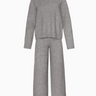 Cozy Knit Lounge Set in Heather Grey