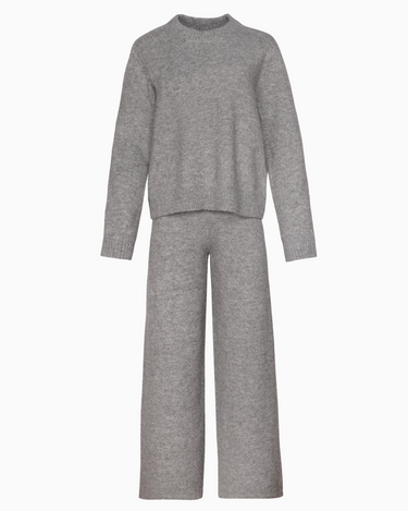 Cozy Knit Lounge Set in Heather Grey